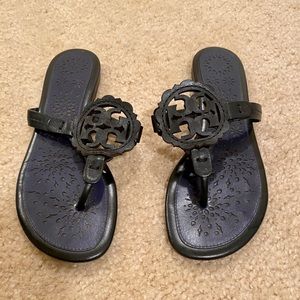 Tory Burch black logo sandals